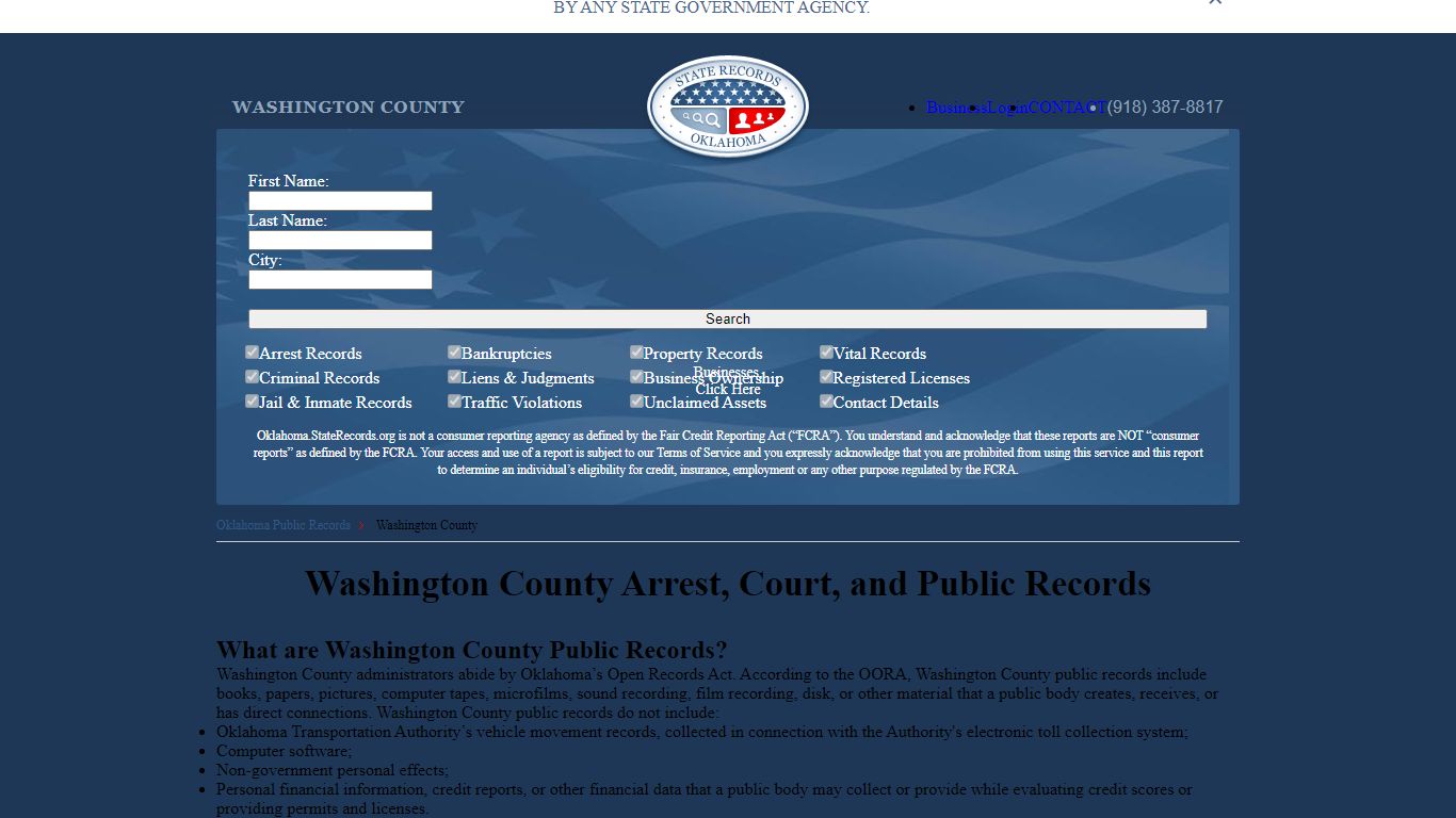 Washington County Arrest, Court, and Public Records